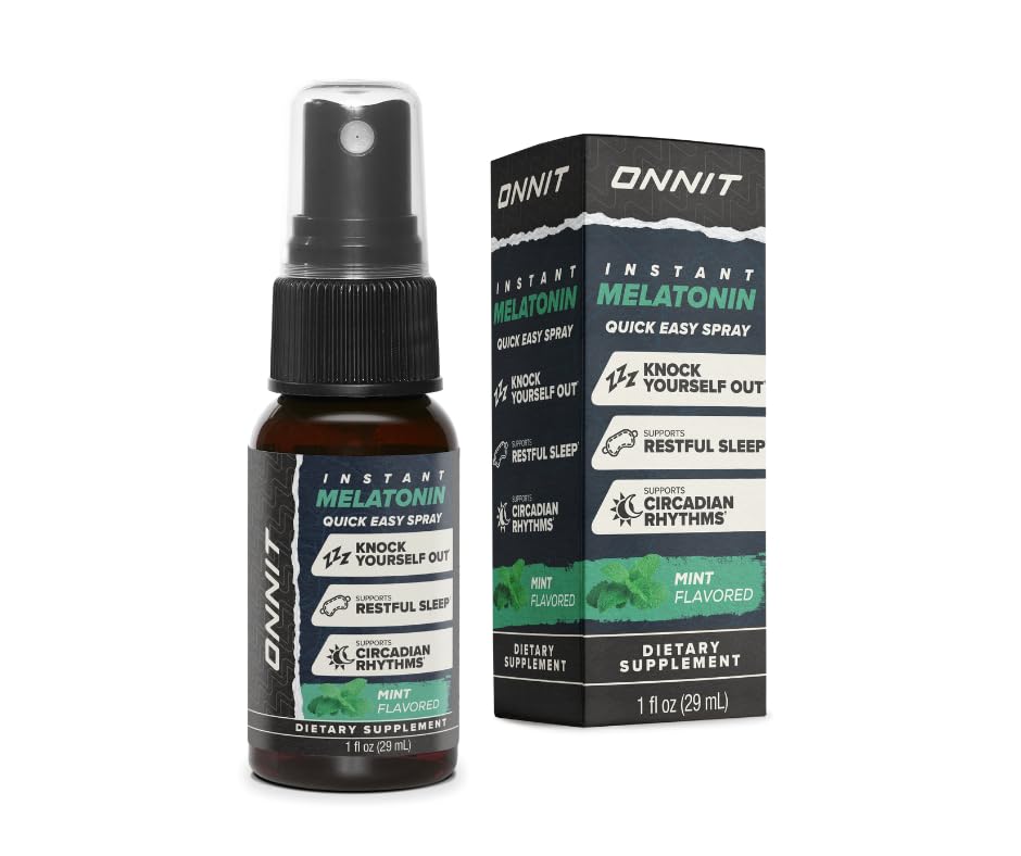 ONNIT Melatonin Liquid Sleep Support Spray, IGEN™ Non-GMO Tested, Mint Flavor, Sleep Support for Adults, 3mg Melatonin per Spray, 1 fl oz