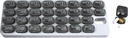 Organisateur mensuel Med avec 31 capsules quotidiennes amovibles pour la maison, le travail, les voyages, les boîtes à pilules numérotées pour les suppléments et les vitamines (Grey)