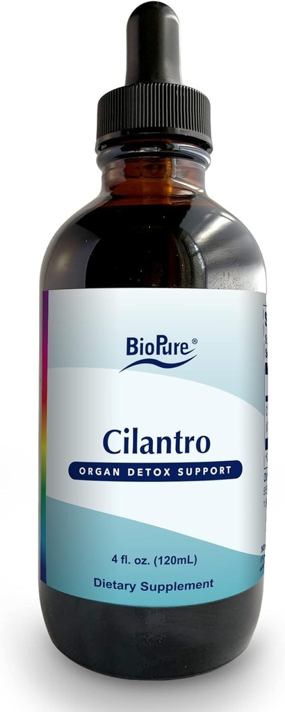 Teinture à base de plantes BioPure Cilantro – Extrait botanique potentiel riche en phytonutriments bénéfiques et composés polyphénoliques qui soutient la purification immunitaire, détox, Gut Health et le bien-être global – 4 fl oz