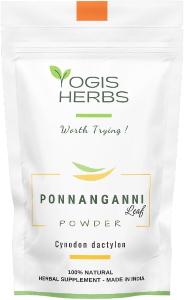 YOGIS HERBS Ponnanganni Leaf Powder (Sessile joyweed) – Supplément santé holistique pour les yeux, la peau, les os et le bien-être immunitaire