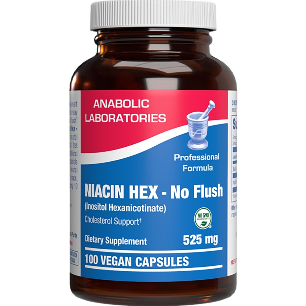 High Absorption Vitamine B3 Sans Flush Niacine - Formule clinique Flush Sans supplément Niacine de l'Inositol Hexanicotinate pour la peau du coeur et le soutien nerveux - Vegan Non-OGM Fabriqué aux États-Unis - 100 portions