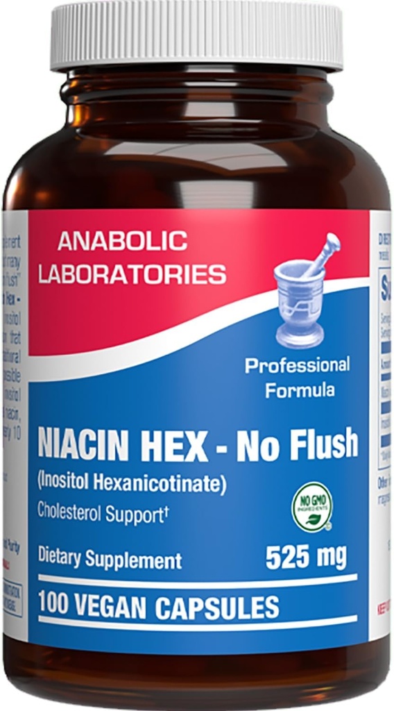 High Absorption Vitamine B3 Sans Flush Niacine - Formule clinique Flush Sans supplément Niacine de l'Inositol Hexanicotinate pour la peau du coeur et le soutien nerveux - Vegan Non-OGM Fabriqué aux États-Unis - 100 portions