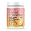 Fit & Lean Amino Hydratation Plus Énergie, Poudre de pré-entraînement, 6g Vegan Essemtial Amino Acides, EAA, BCAA, Glutamine, Electrolytes & Caféine Naturelle, Cimonade Rose, 30 Servir