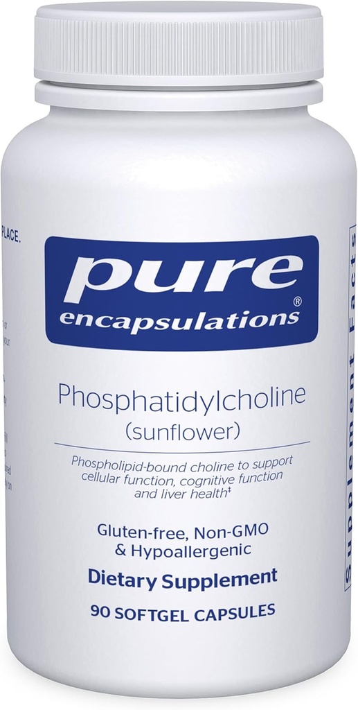Encapsulations pures Phosphatidylcholine (Pure Encapsulations) Soutien à la fonction cellulaire et cognitive et à la santé du foie (90 Capsules Softgel)