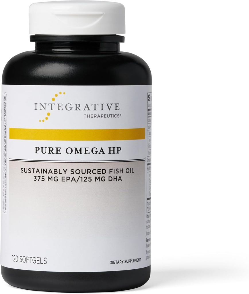 Thérapeutique intégrative Pure Omega HP - Supplément à l'huile de poisson pour le soutien nutritionnel - Soutient la santé cardiaque* - Pas de Burps de poisson - Source durable - Sans gluten et sans lait - 120 Softgels (120 portions)