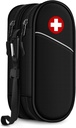 SITHON Double-Layer Épipen cas de transport, Voyage Médicament Organisateur Sac médical d'urgence Pouch tient 2 EpiPens, Inhalateur d'asthme, Anti-Histamine, Auvi-Q, Allergy Medicine Essentials (Noir)