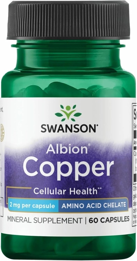 Swanson Albion Cuivre Chélaté 2 Milligrammes 60 Capsules