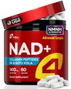Supplément NAD Plus 1400mg - Supplément NMNH Supports alternatifs Complexe Vieillissement en santé avec Nicotinamide Riboside et Gotu Kola, Collagène - Puissant NAD+ Formule pour l'énergie, la peau et la cognition, 60 capsules