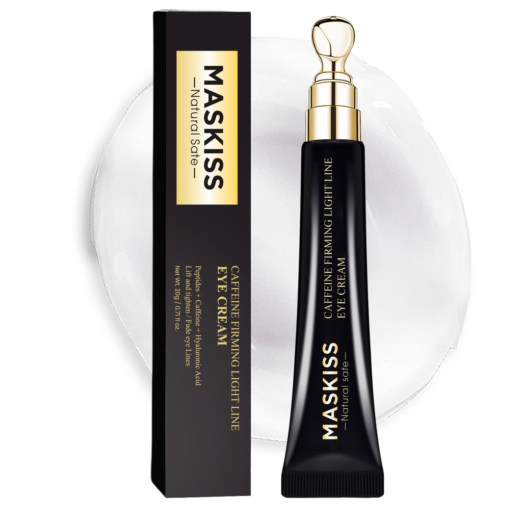 Crème sous les yeux pour rides, crème peau renouvelante pour les yeux avec peptides + caféine pour les cercles sombres et la poitrine, anti-vieillissement, réduire les lignes fines et sous les yeux, sans parfum