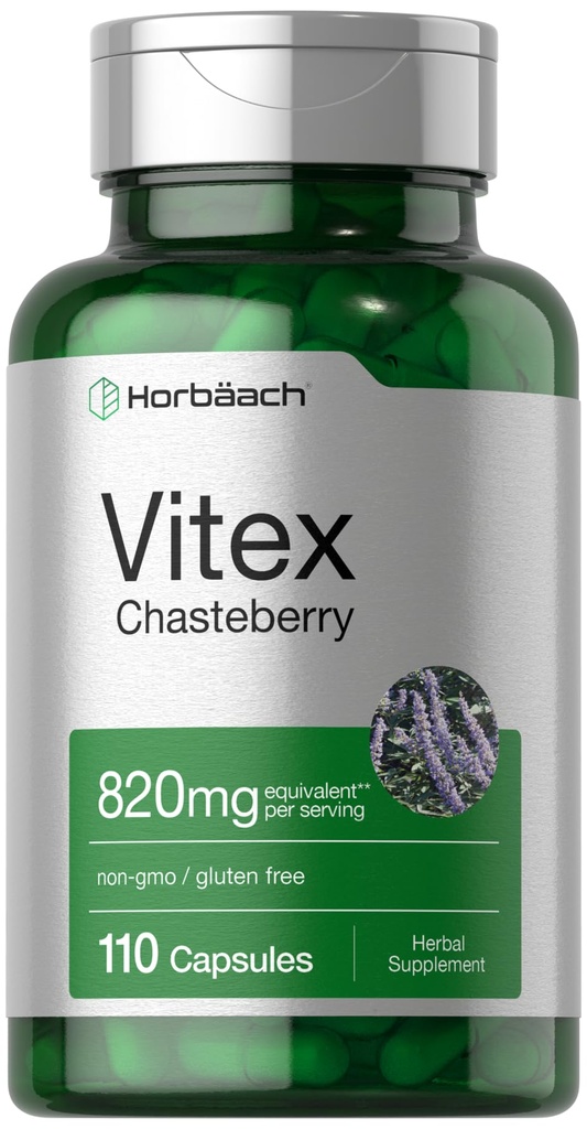 Horbäach Vitex Berry | 110 Capsules | Chasteberry Supplement for Women | Agnus-Castus Fruit | Non-GMO, Gluten Free