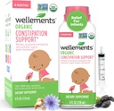 Wellements Soutien à la constipation biologique pour les bébés et les tout-petits de 6 mois et plus (4 Fl Oz)