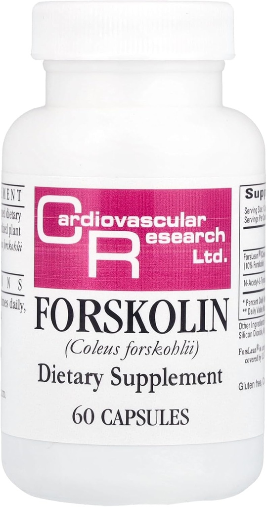 Recherche cardiovasculaire Forskolin, Blanc, 60 comte