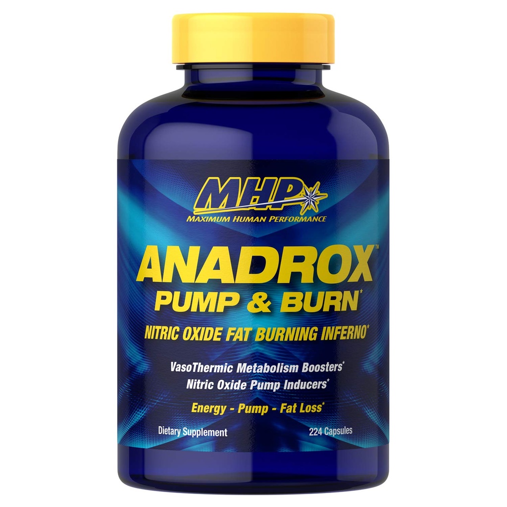 Pompe et brûlure d'anadrox MHP, combustion de graisse d'oxyde nitrique Inferno, 224 capsules
