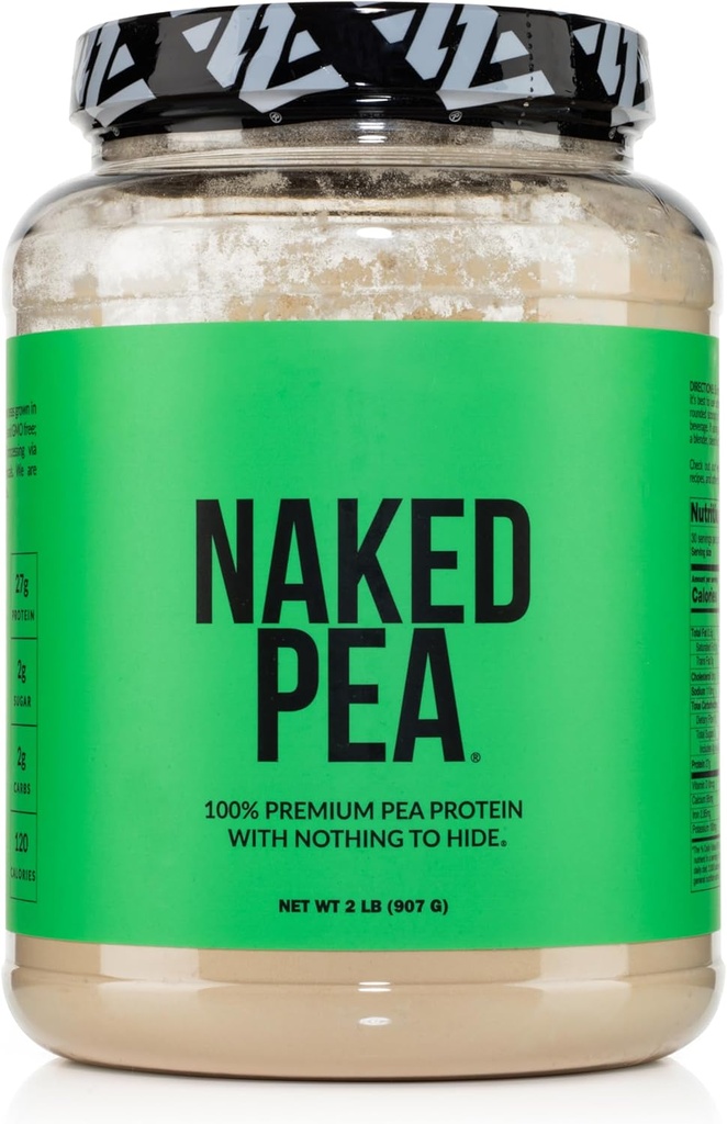 Pois NAKED - 2LB 100% poudre de protéines de pois des fermes nord-américaines - Isolat de protéines de pois végétaliens non aromatisés - poudre de protéines végétales, facile à digérer - 30 portions