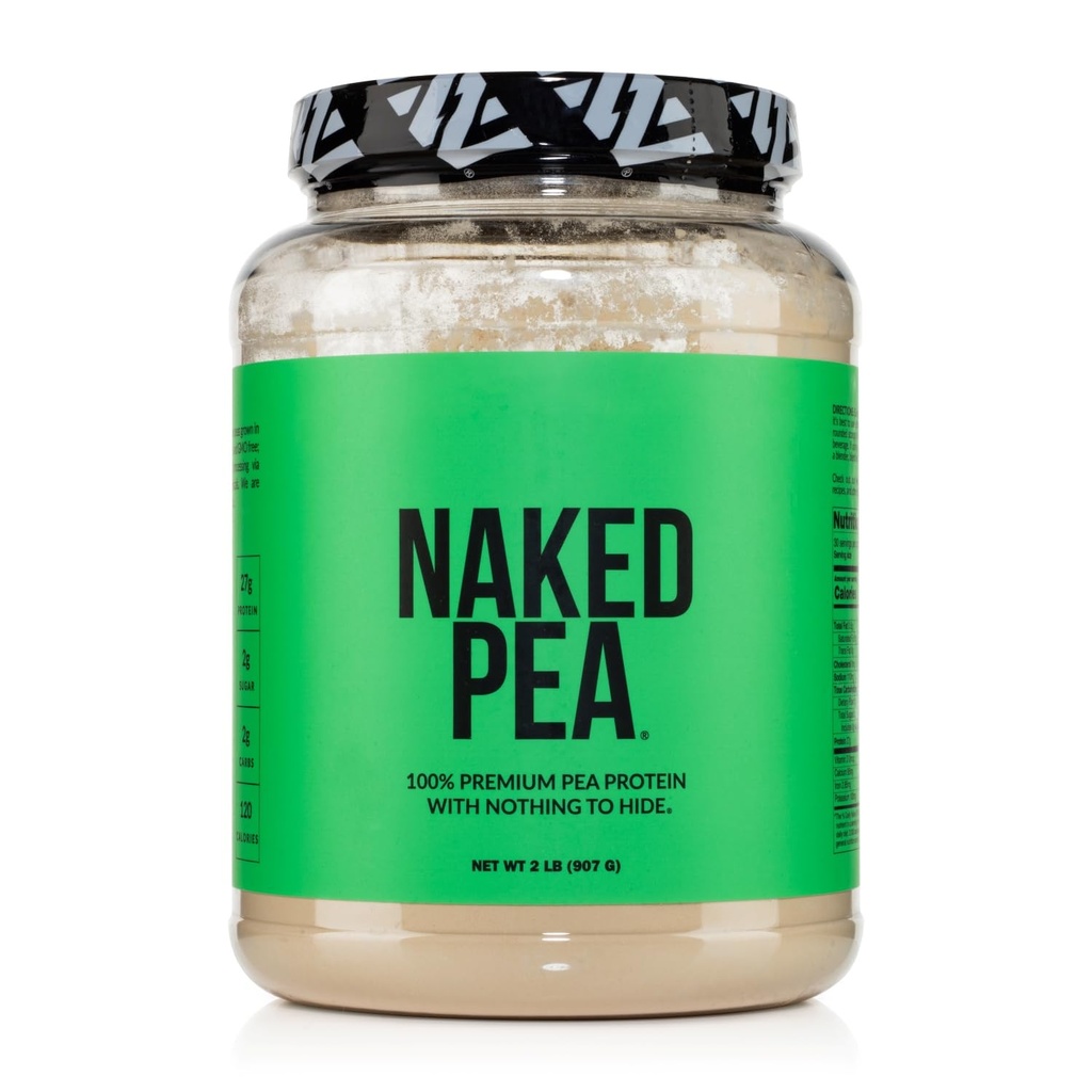 Pois NAKED - 2LB 100% poudre de protéines de pois des fermes nord-américaines - Isolat de protéines de pois végétaliens non aromatisés - poudre de protéines végétales, facile à digérer - 30 portions