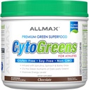 ALLMAX Nutrition - Cytogreens Super Greens Poudre, infusée de spiruline, d'épinards et d'orge, soutient la santé immunitaire et digestive, sans gluten et végétalien, 30 portions (chocolat)