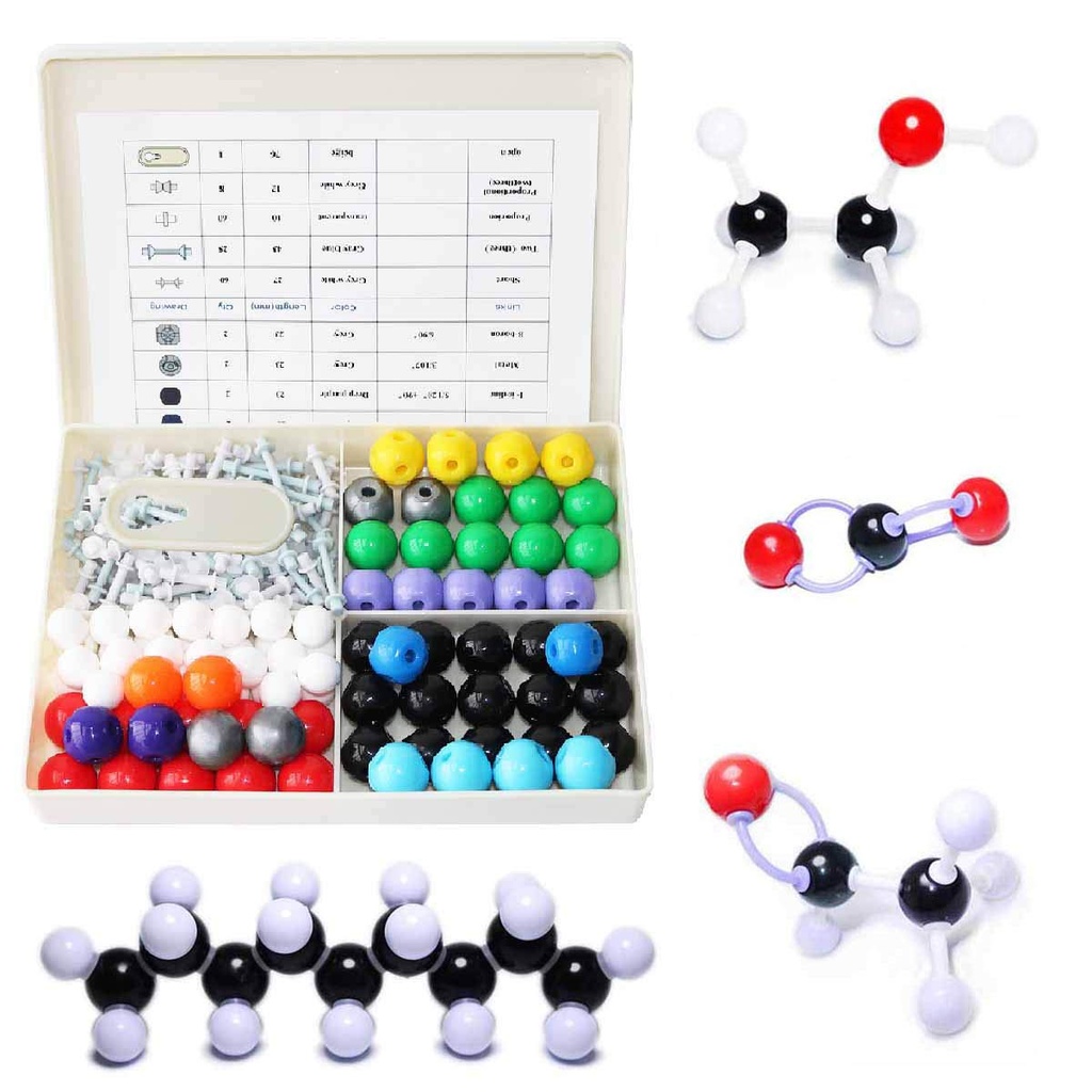 LINKTOR Chemistry Kit de modèles moléculaires (239 pièces), ensemble étudiant ou enseignant pour l'apprentissage de la chimie organique et inorganique, l'enthousiasme motivé pour l'apprentissage et l'imagination de l'espace