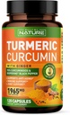 Curcumin curcumin 1965mg avec extrait de poivre noir Ginger & BioPerine - Haute absorption 95% Curcuminoïdes pour le soutien articulaire et antioxydant - Non-OGM, sans gluten, Vegan - 120 capsules de supplément à base de plantes