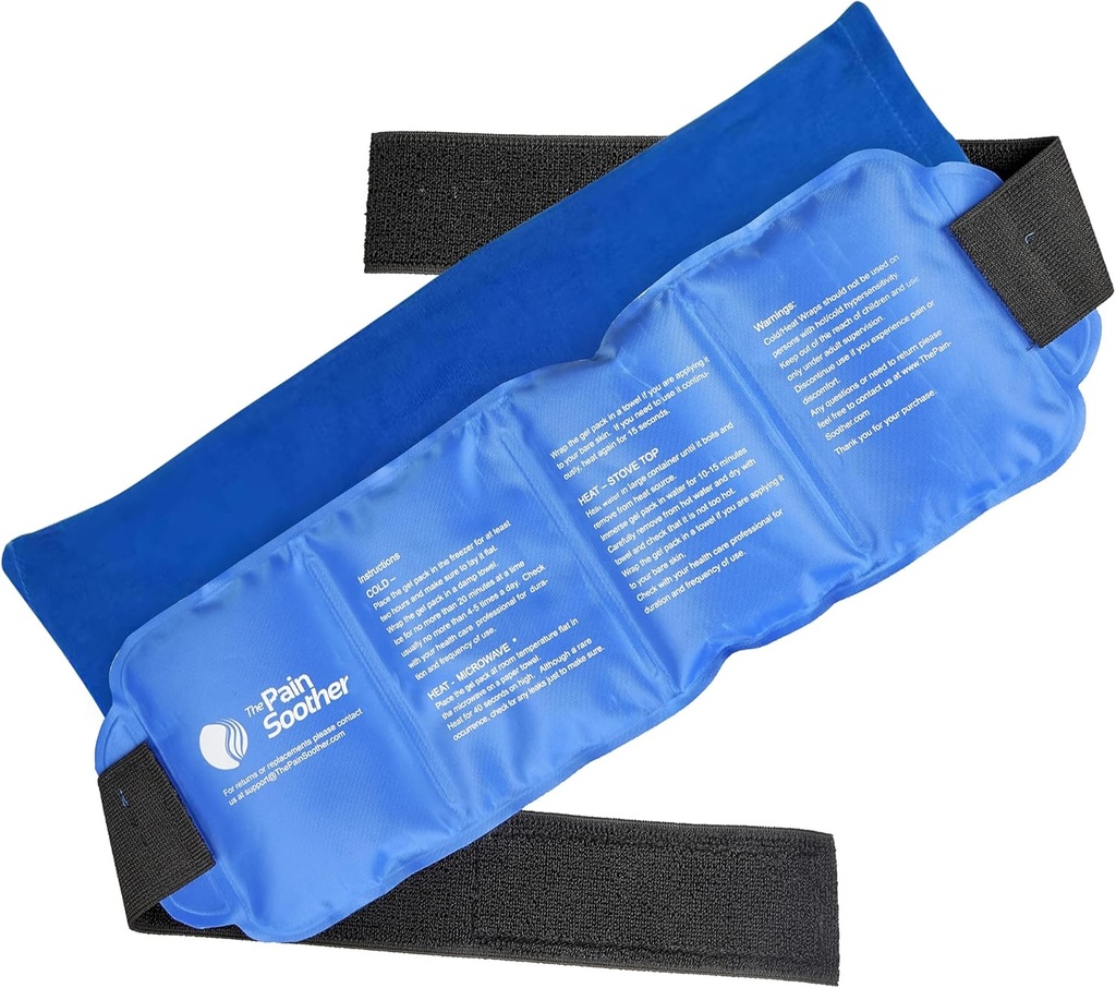 Enveloppe de glace surdimensionnée en gel chaud et froid réutilisable pour compression chaude et thérapie à froid pour hanche, cheville, dos, épaule, genou, bras, cou, elbow,