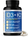 Vitamine D3 K2 avec MCT, 5000 UI Vegan D3 & 100 mcg MK7 K2, soutenir les os forts et la santé immunitaire - 30 capsules (30 jours d'approvisionnement)