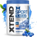 XTEND Sport BCAA Powder Blue Raspberry Ice - Poudre d'électrolyte pour la récupération et l'hydratation avec les acides aminés - 30 portions