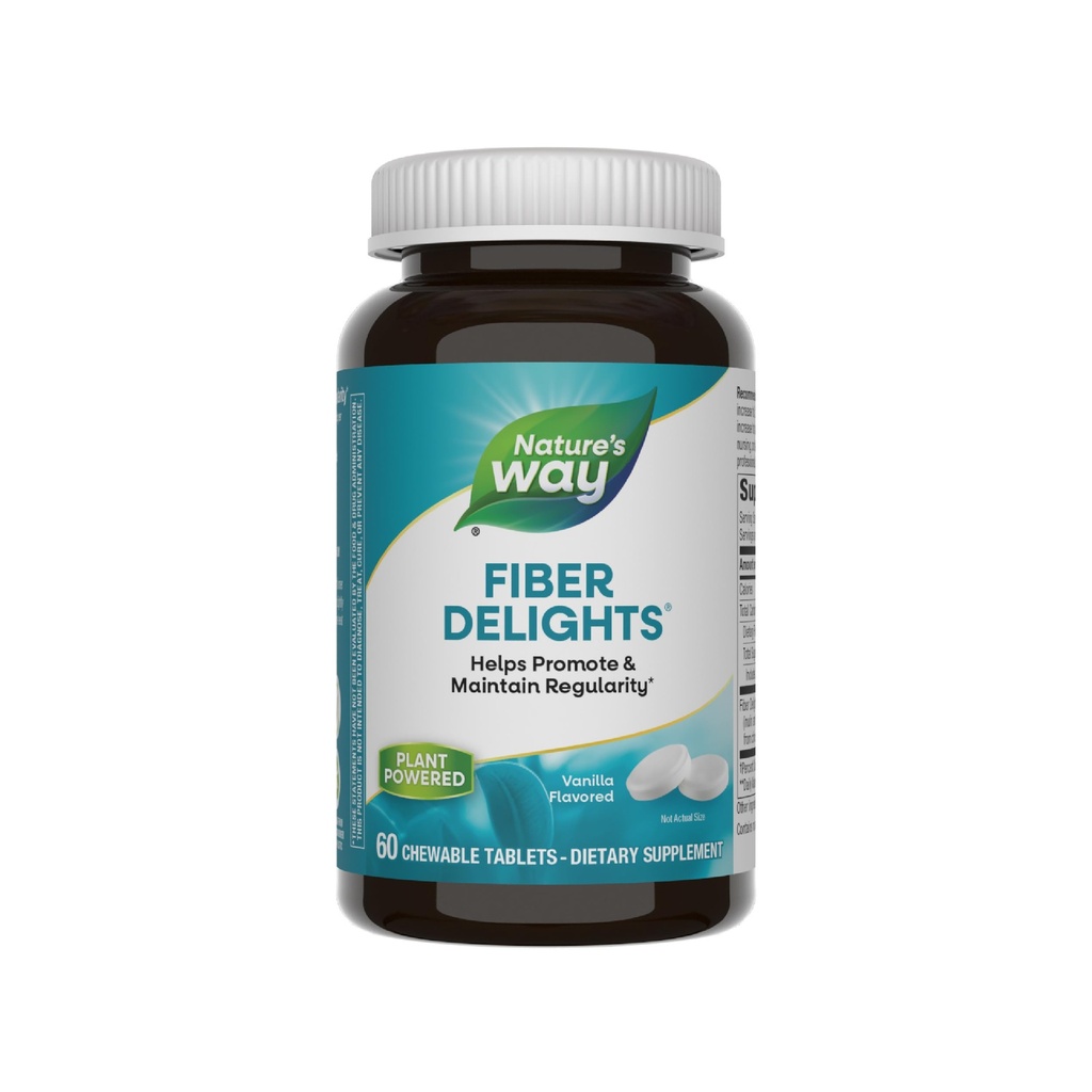 Nature's Way Fibre Délices Fibre quotidienne pour la régularité*, Vanilla Aromatisée, 60 comprimés à croquer