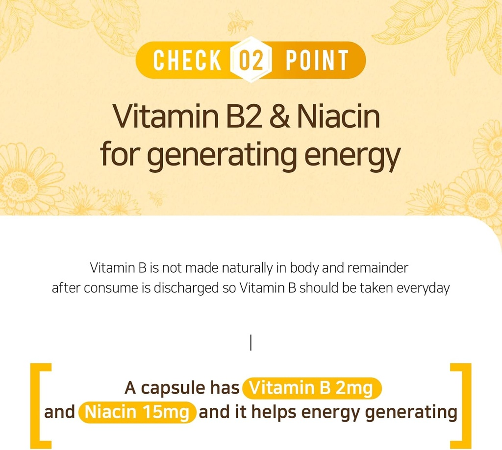 NZ Origine Royal Gold Vitamine B&E, 60 Capsules, Niacine 15mg bouteille, hommes, femmes, enfants, suppléments alimentaires soutient la protection des cellules contre les radicaux libres, la production d'énergie dans le corps