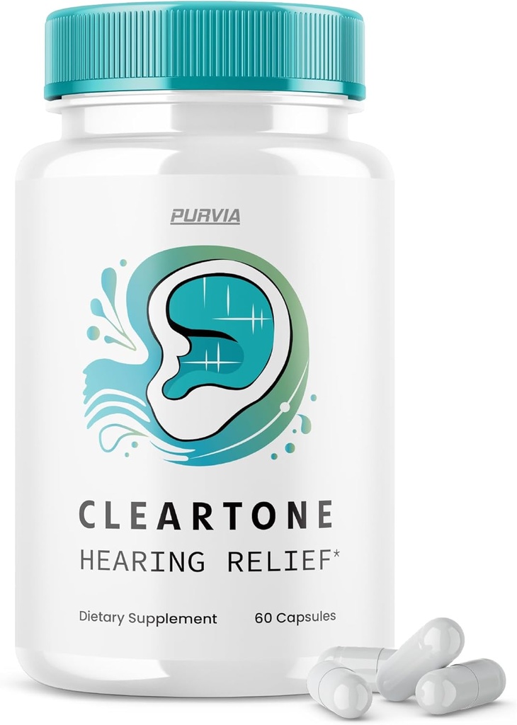 Pilules de Cleartone - Formule officielle - Pilules de soutien auditif Cleartone Acouphène, Pilules de tonalité claire Formule de soulagement de l'ouïe Formule de force maximale, Supplément de vitamine de tonalité claire (60 capsules)