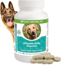 Uniquement les animaux naturels ultimes vitamines quotidiennes - Supplément multivitamine complet pour chiens équilibrés santé et vitalité - Senior Petits et grands aliments canin Imune Soutien digestif -180 comprimés de chews doux