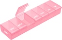AUVON Pink XL Weekly Pill Organizer with Efffortless Opening Design, Arthritis Friendly Pill Box, BPA-Free Pill Organizer 7 Day, Cute & Portable Pill Case for Vitamines, Suppléments and Medicaments