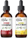Teinture de ginseng sauvage et biologique 2 fl oz & Maca Teinture de racine 2 fl oz