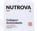 NUTROVA Collagène + Supplément antioxydants - de poudre de collagène marin pour les hommes et les femmes, augmente l'hydratation de la peau, réduit les dommages de la peau, soutient la peau saine, l'air et les ongles, canneberge, 1 count,30 portions