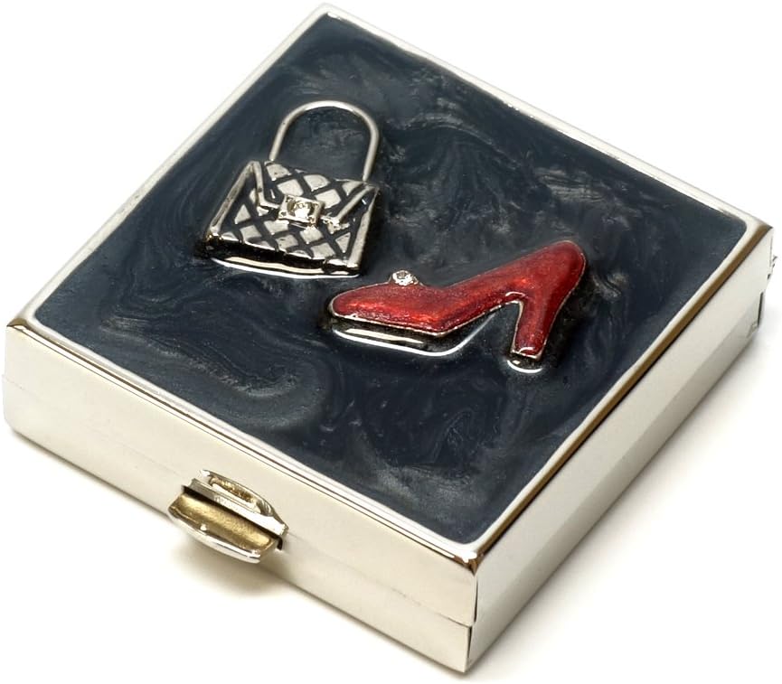 9311 Square Petite Pill Box Organisateur Noir Rouge Or Femmes Voyage Pill Case Purse Pocket Conteneur de poche quotidien Portable Médecine Vitamine Box Supplément Médicament Mini Stockage