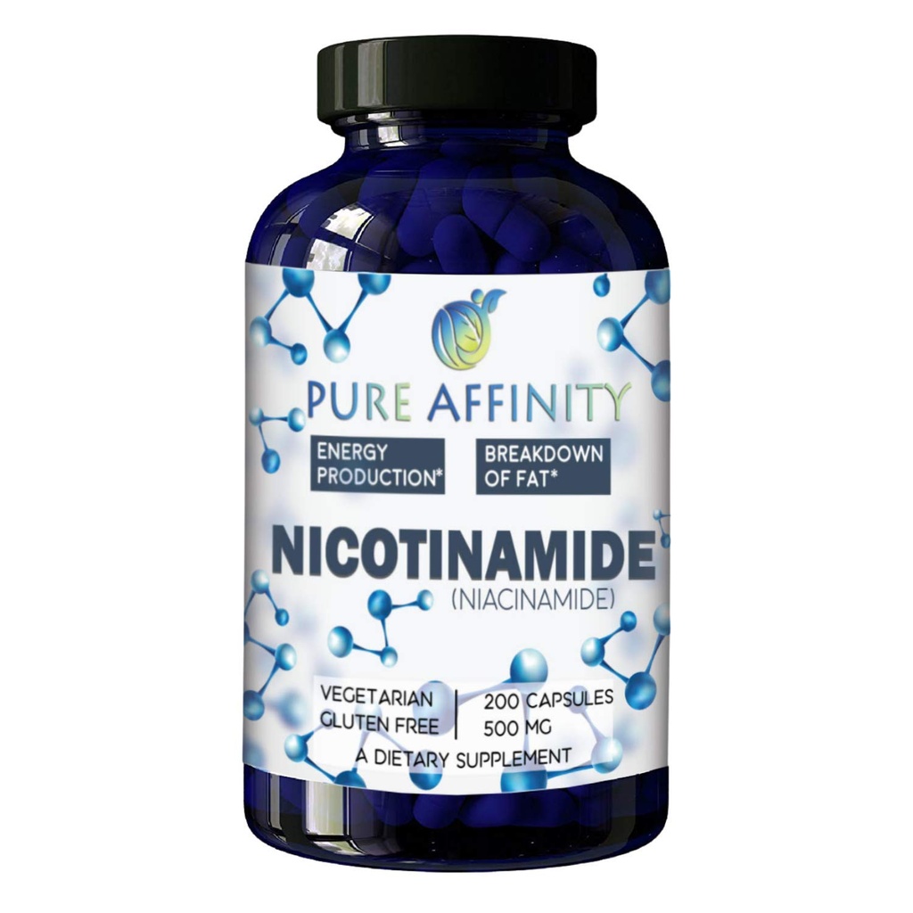 200 Nombre! B3 Nicotinamide 500 mg Niacine sans flush efficace. Booster d'énergie, Régénérateur de cellules, soutient le déclin cognitif, anti-âge et aide à briser les glucides et les graisses (200 Ct)
