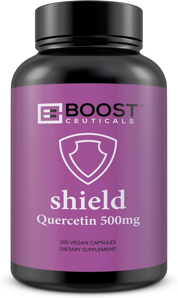 BoostCeuticals Quercetin 200 500mg Capsules végétaliennes – Pas de stéarates sans OGM Antioxydant sans gluten Bioflavanoïde - Plus de 6 mois d'approvisionnement