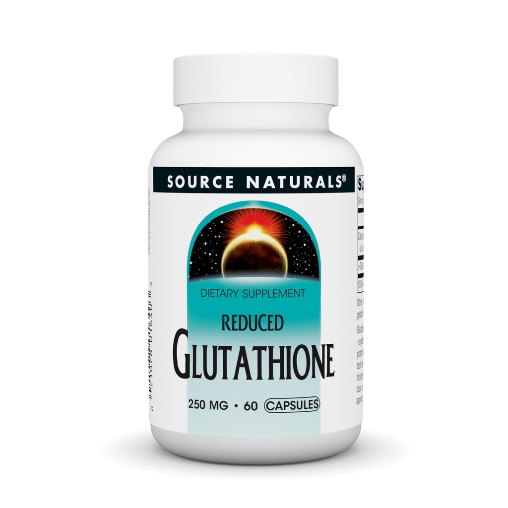 Source Naturals Glutathione, Supplement for Liver Support*, 250mg - 60 Capsules