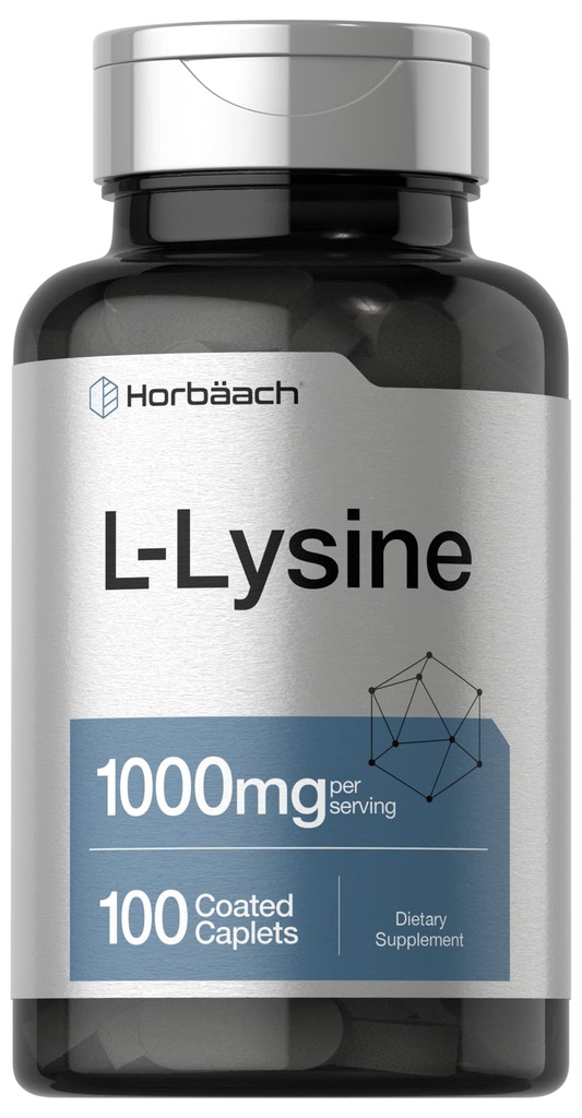 Horbäach L-Lysine 1000mg.100 Caplets enduits de forme libre Supplément alimentaire.