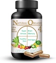 Ultra Max Natural Organic 4 en 1 Suppléments Cerveau pour la mémoire et le focus, Immune Support Anti-Age Dietary Suppléments