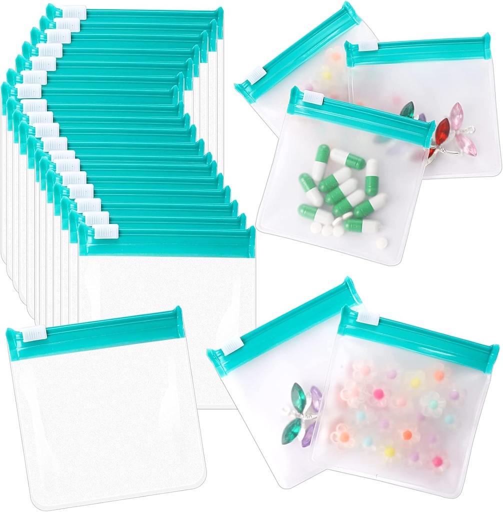 24 Pcs Travel Pill Packets Pill Pouch Bags de médecine réutilisable Zippered Sac Set auto-scellant Clear Plastic Medicine Organizer with Slide Lock Du lundi au dimanche Pill Baggies for Pills Small Items Storage