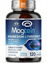 Thréonate de magnésium L, MagteinTM, Supplément Cerveau pour mémoire, focus, sommeil et soutien cognitif, haute absorption Thréonate de magnésium L, non-OGM, sans effet laxatif – 2000 mg, 100 capsules véganes