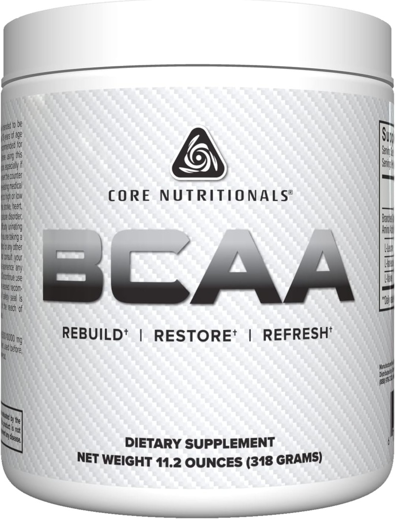 Noyaux nutritionnels BCAA Poudre: 1:1 Acides aminés ramifiés pour la récupération: 5g Servants (non aromatisés)