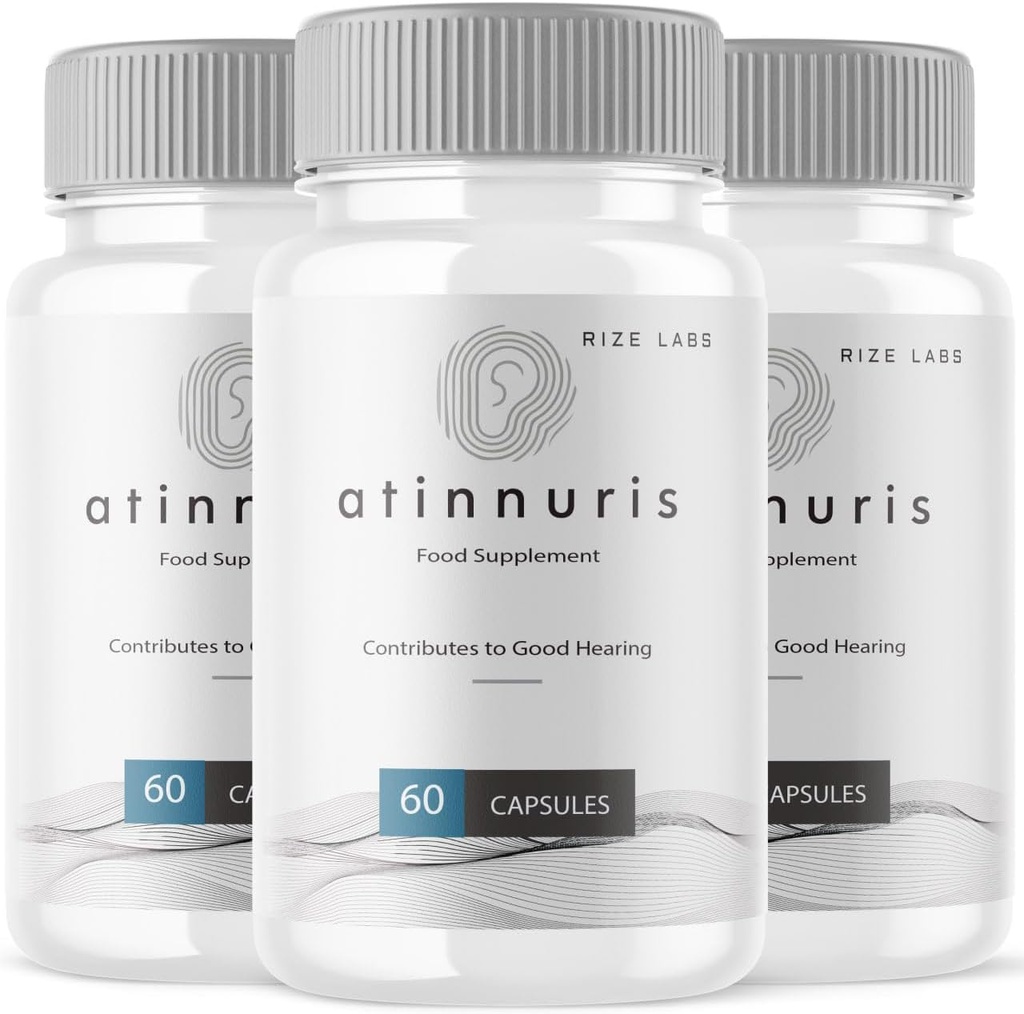 ize labs Atinnuris Capsules, Atinnuris Dietary Supplement, Atinnuris to Help Soothe Ear Nerves, Atinnuris to Support Healthy Hearing, Advanced Formula Pills (180 capsules) (Pack of 3)