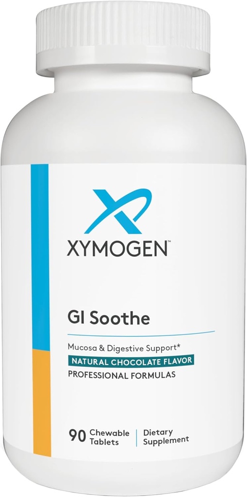 XYMOGEN Gut Health Supplements - GI Soothe Chocolate - Slippery Elm Bark, L'extrait de racine de réglisse et la racine de marshmallow - Promouvoir GI Lining Health, Mild Bloating Relief & Digestive Comfort (90 comprimés)