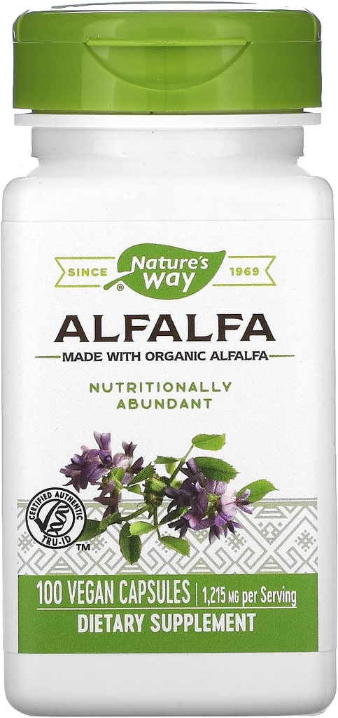 Feuilles d'alfalfa -- 100 capsules