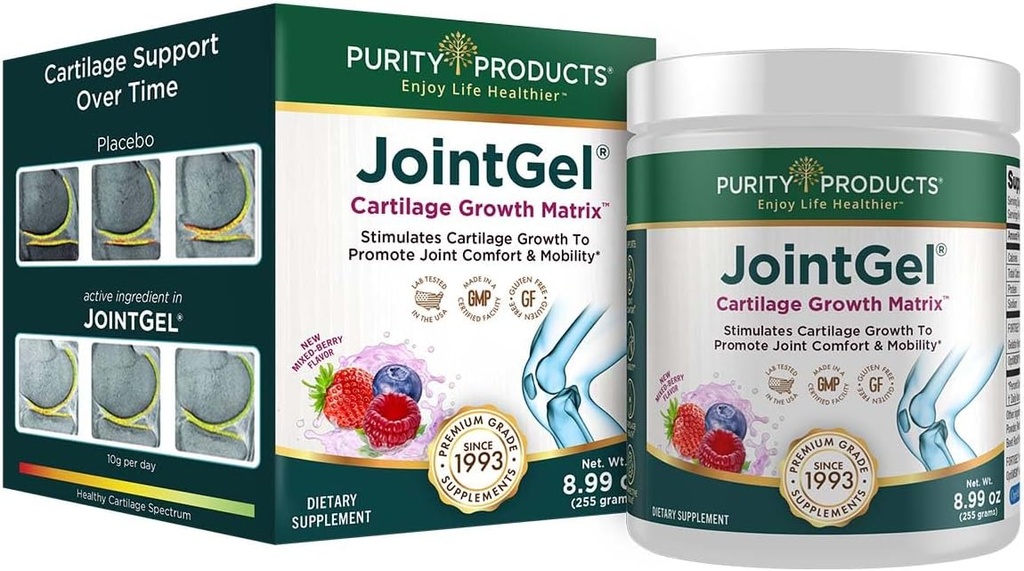 Purity Products JointGel Formula Collagen Peptides + MSM - Supporte la flexibilité des joints + Fortify Joint Cartilage - Poudre de baie - 30 jours d'approvisionnement