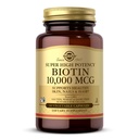 Solgar Biotin 10 000 mcg, 60 capsules végétales - Énergie, métabolisme, favorise la santé de la peau, ongles et cheveux - Super haute puissance - Non-OGM, végétalien, sans gluten, sans lait, sans casher - 60 portions