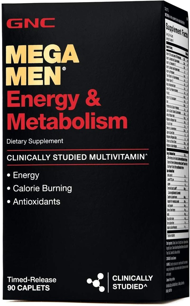 GNC Mega Men Energy & Metabolism Multivitamin | Increased Energy, Metabolism and Calorie Burning | 90 Count