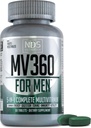 NDS Nutrition MV360 Pour les hommes, multivitamine 5-en-1 complète pour les hommes avec des vitamines essentielles pour l'énergie, la digestion, le tonification, le soutien immunitaire et la santé et la vitalité des hommes, 60 comprimés, 30 portions