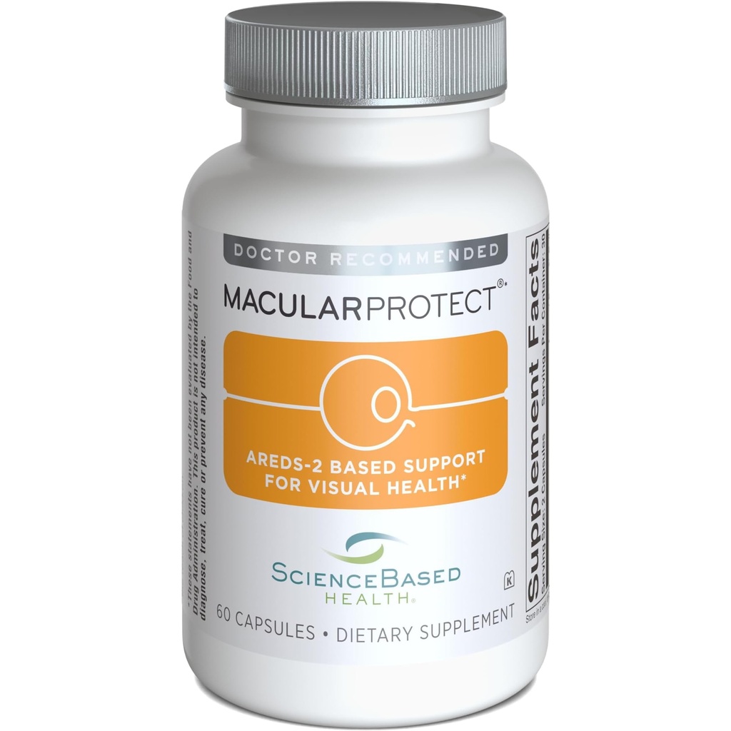 Formule AREDS 2 MacularProtect – Vitamine et supplément minéral pour la santé des yeux avec la lutéine, la zéaxanthine et les vitamines B (B6, B12 et Folate) pour le soutien extra maculaire – 60 capsules