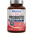 Probiotiques 60 milliards CFU 19 souches pour les hommes et les femmes, avec 100mg Prébiotique, plateau stable, 2-en-1 Soins quotidiens Probiotique, non-OGM, santé digestive et immunitaire, 60 Capsules de Véggie